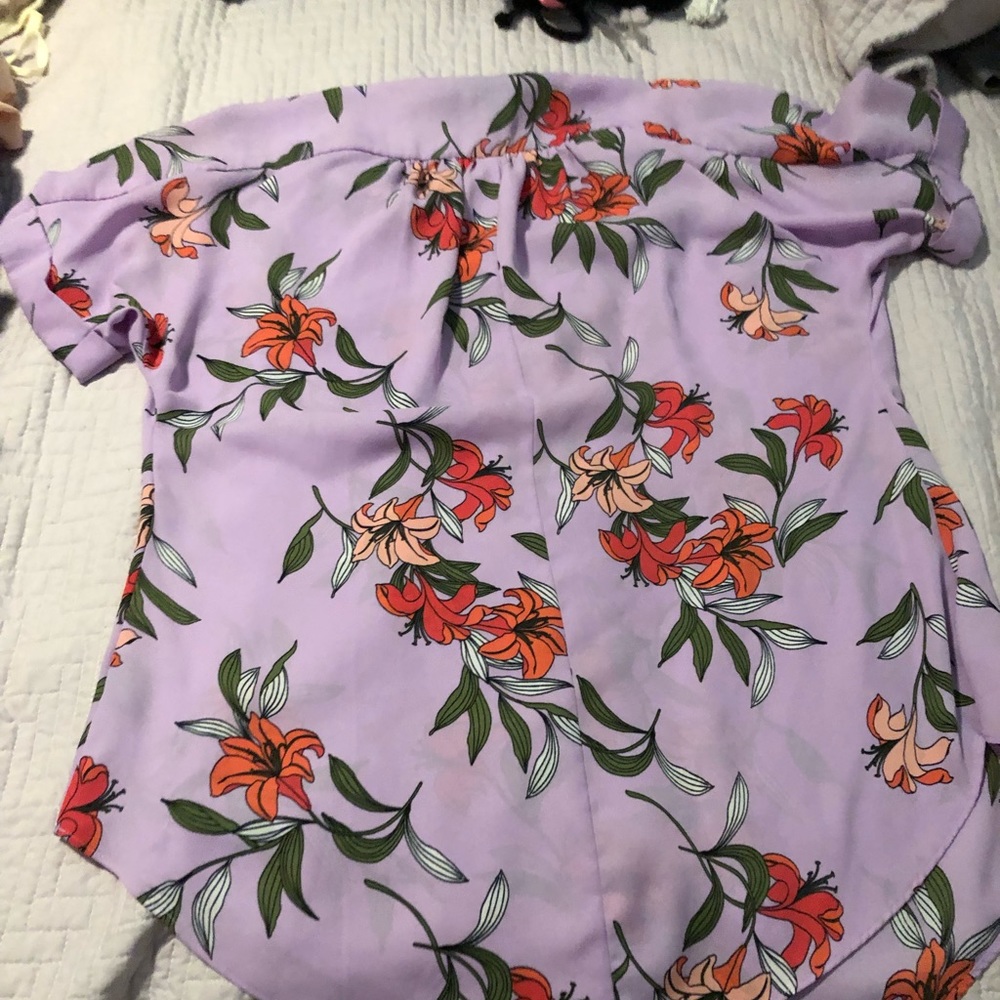 Worthington purple floral blouse. Size PXS